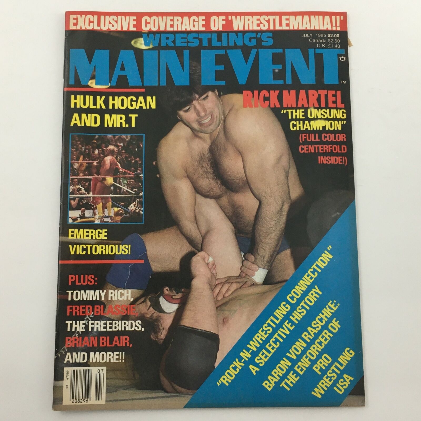 Wrestling's Main Event Magazine July 1985 Hulk Hogan & Mr. T Plus Rick Martel