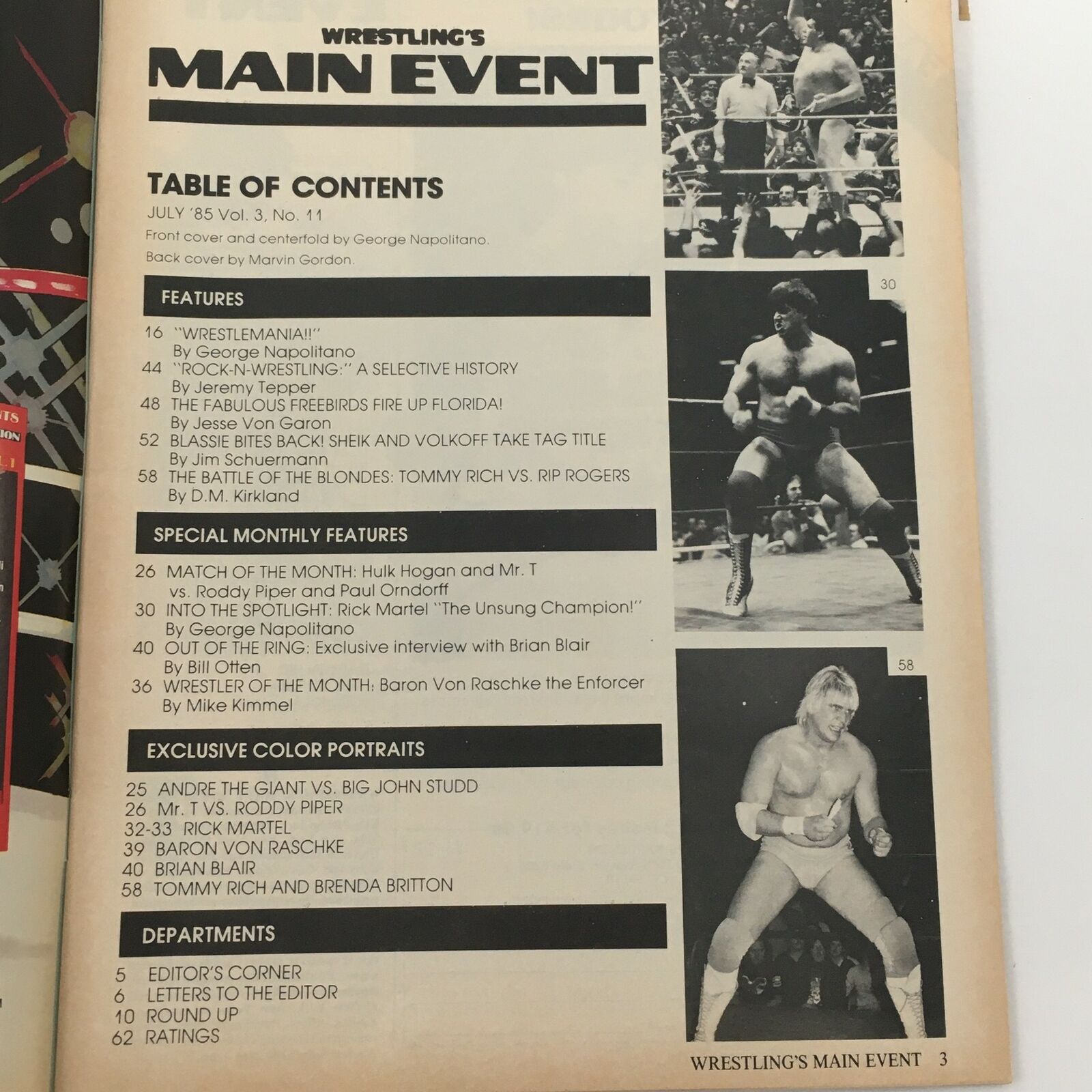 Wrestling's Main Event Magazine July 1985 Hulk Hogan & Mr. T Plus Rick Martel