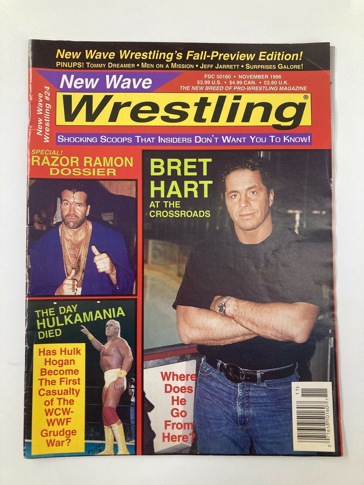 New Wave Wrestling Magazine November 1996 Hulk Hogan, Bret Hart & Razor Ramon