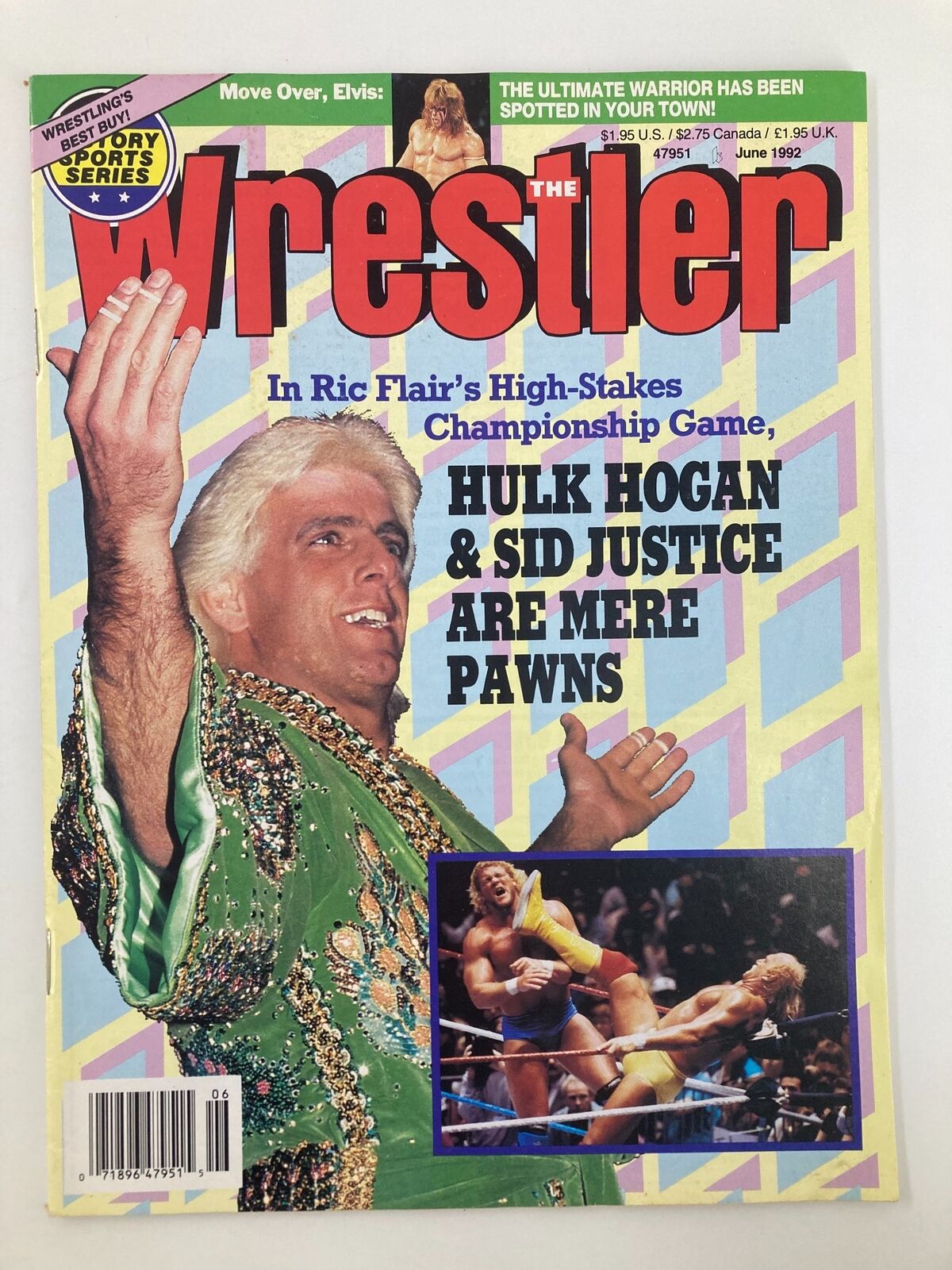 The Wrestler Magazine June 1992 Hulk Hogan and Sid Justice No Label