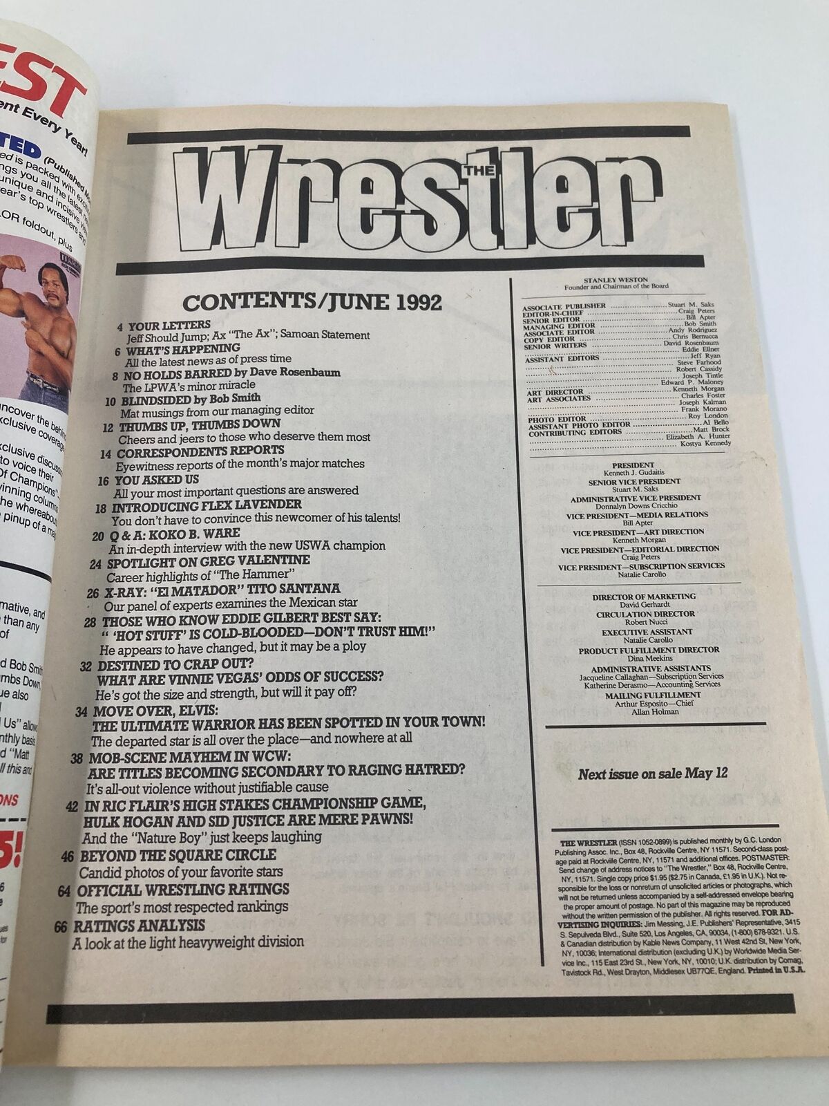 The Wrestler Magazine June 1992 Hulk Hogan and Sid Justice No Label