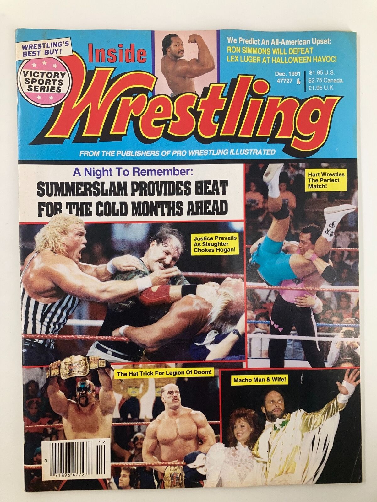 Inside Wrestling Magazine December 1991 Hulk Hogan vs Sgt. Slaughter No Label