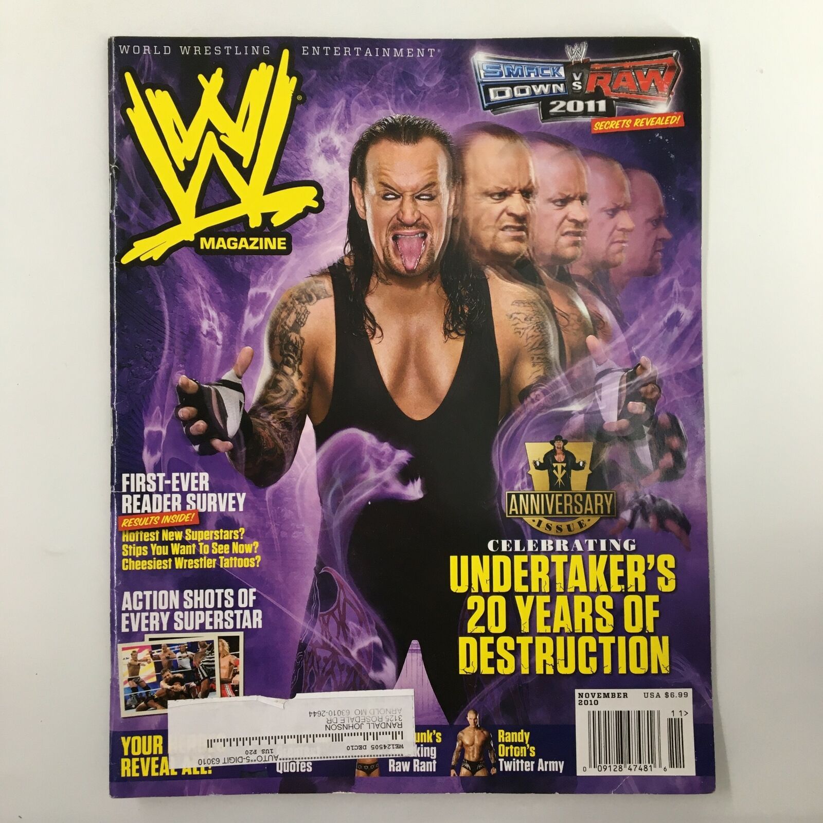 WWE Magazine November 2010 The Undertaker, Randy Orton & Daniel Bryan