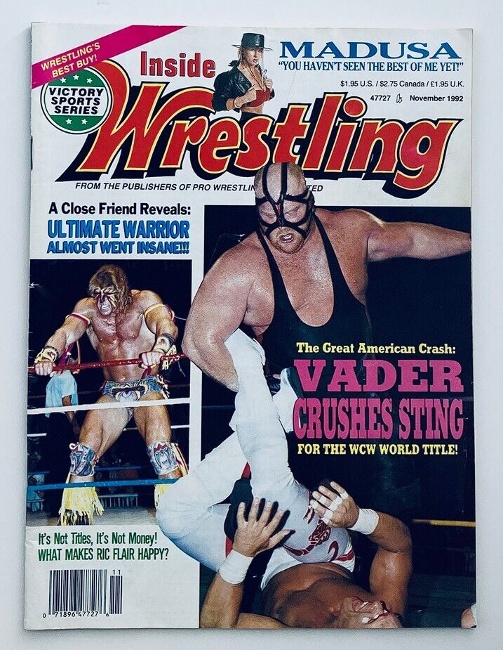 Inside Wrestling Magazine November 1992 Big Van Vader, Ultimate Warrior No Label