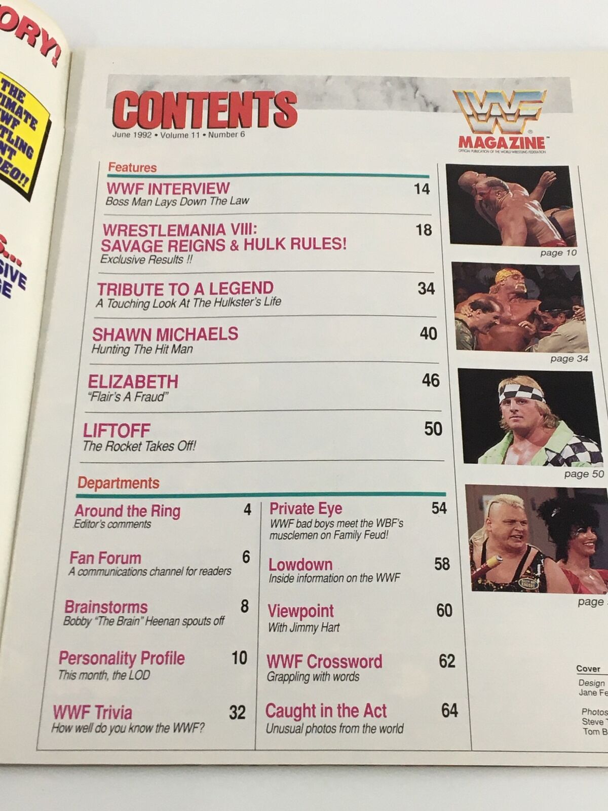 VTG WWF Magazine June 1992 Hulk Hogan, Macho Man and Miss Elizabeth