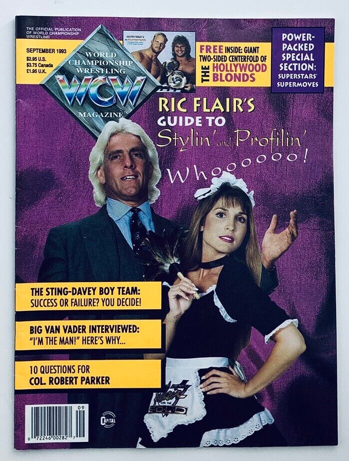 WCW Wrestling Magazine September 1993 Ric Flair & The Hollywood Blonds w Poster