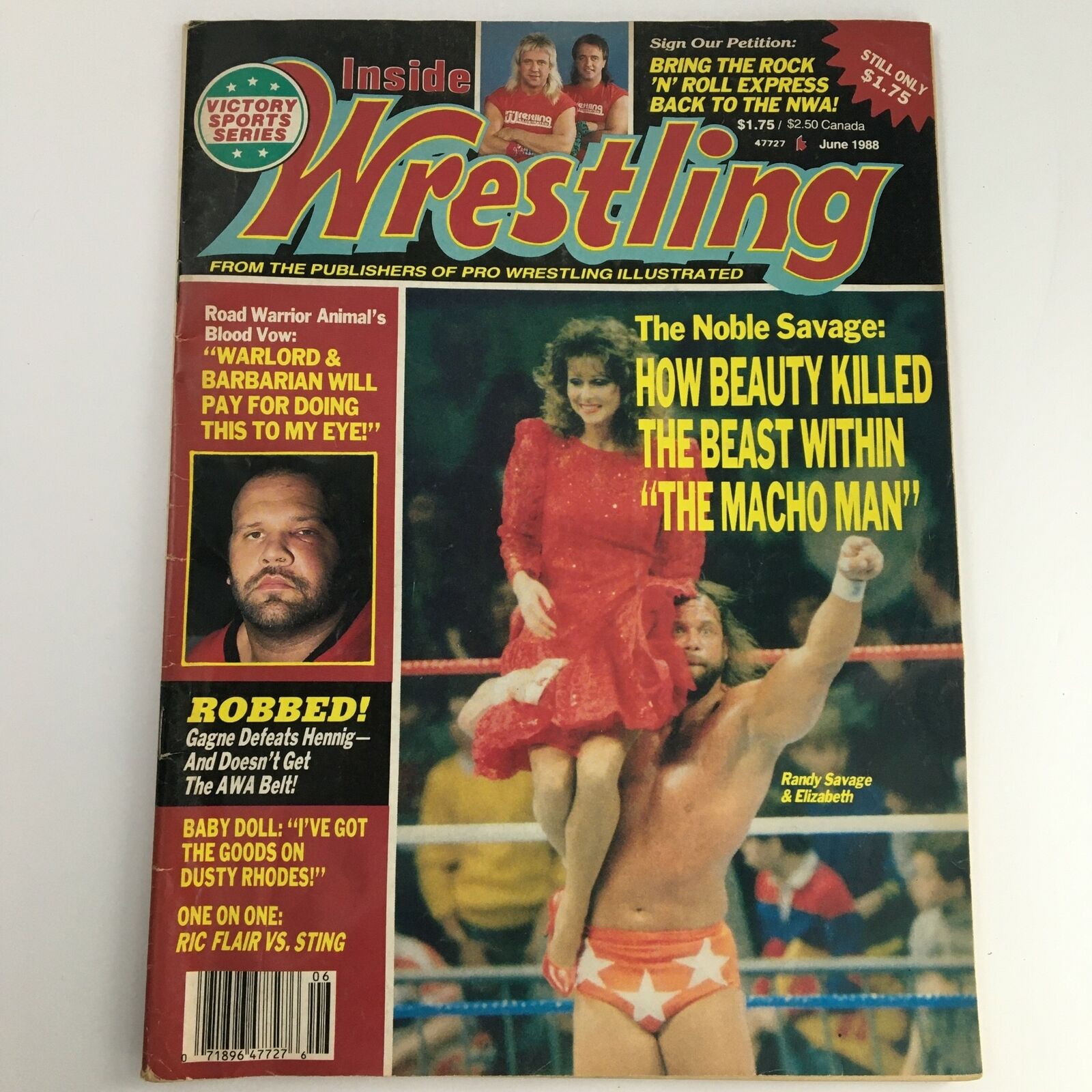 Inside Wrestling Magazine June 1988 Randy Savage & Elizabeth & Ric Flair & Sting