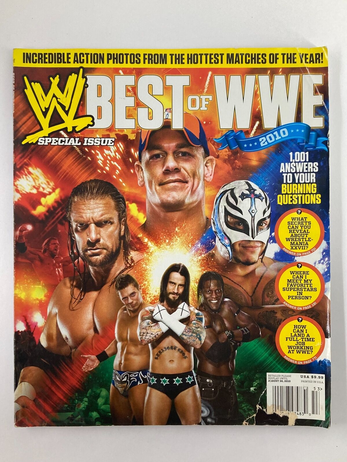 WWE Magazine August 30 2010 John Cena, Triple H & Rey Mysterio No Label