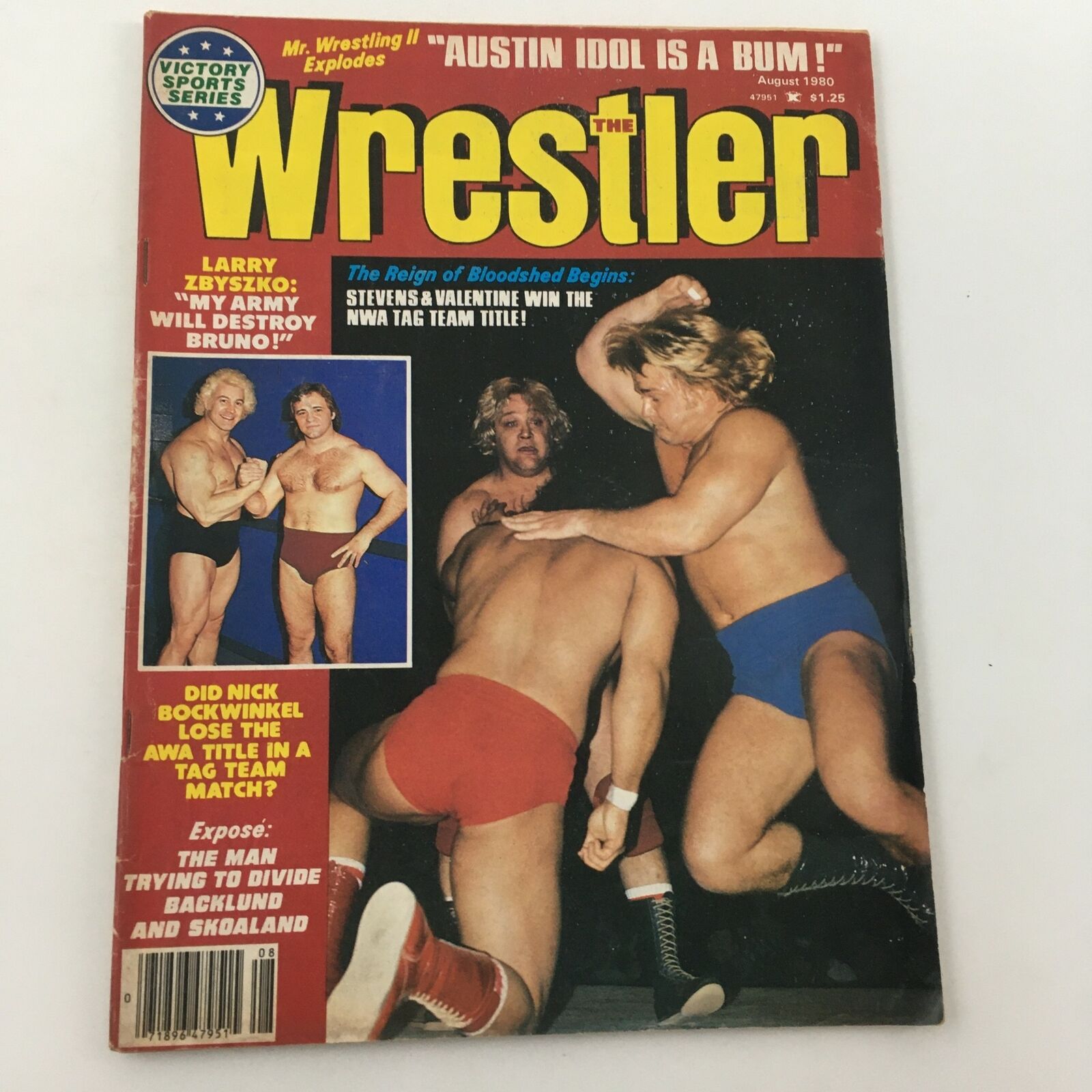 WWF The Wrestler Magazine August 1980 Larry Zbyszko and Hulk Hogan, No Label