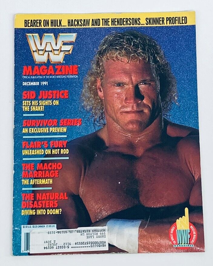 WWF World Wrestling Federation Magazine December 1991 Sid Justice, Ric Flair