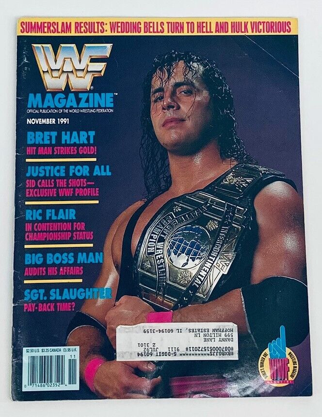 WWF World Wrestling Federation Magazine November 1991 Bret Hart, Ric Flair