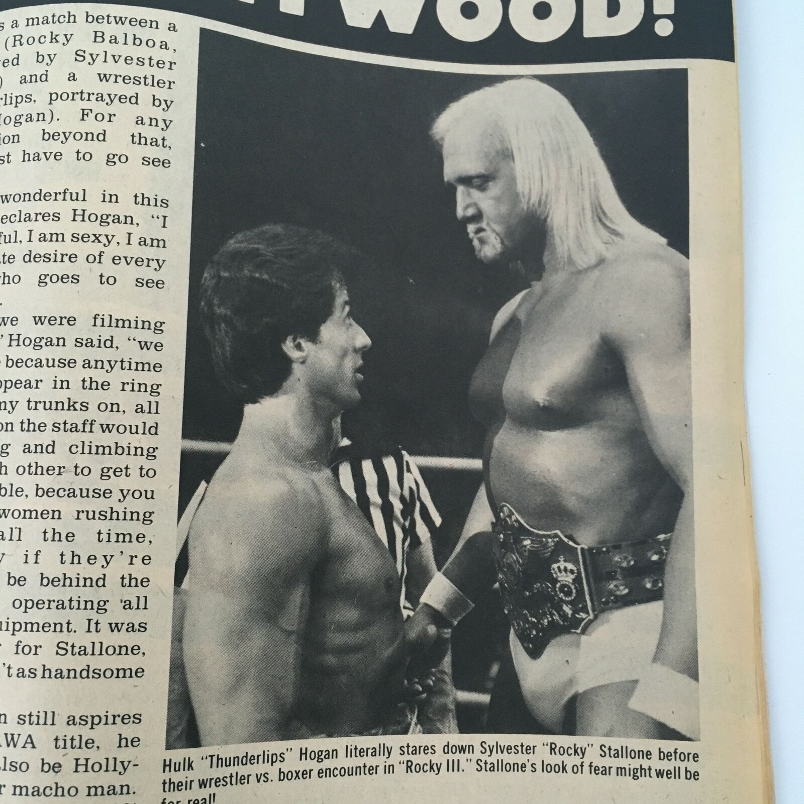 WWF Wrestling Magazine Summer 1982 Hulk Hogan and Sylvester "Rocky" Stallone