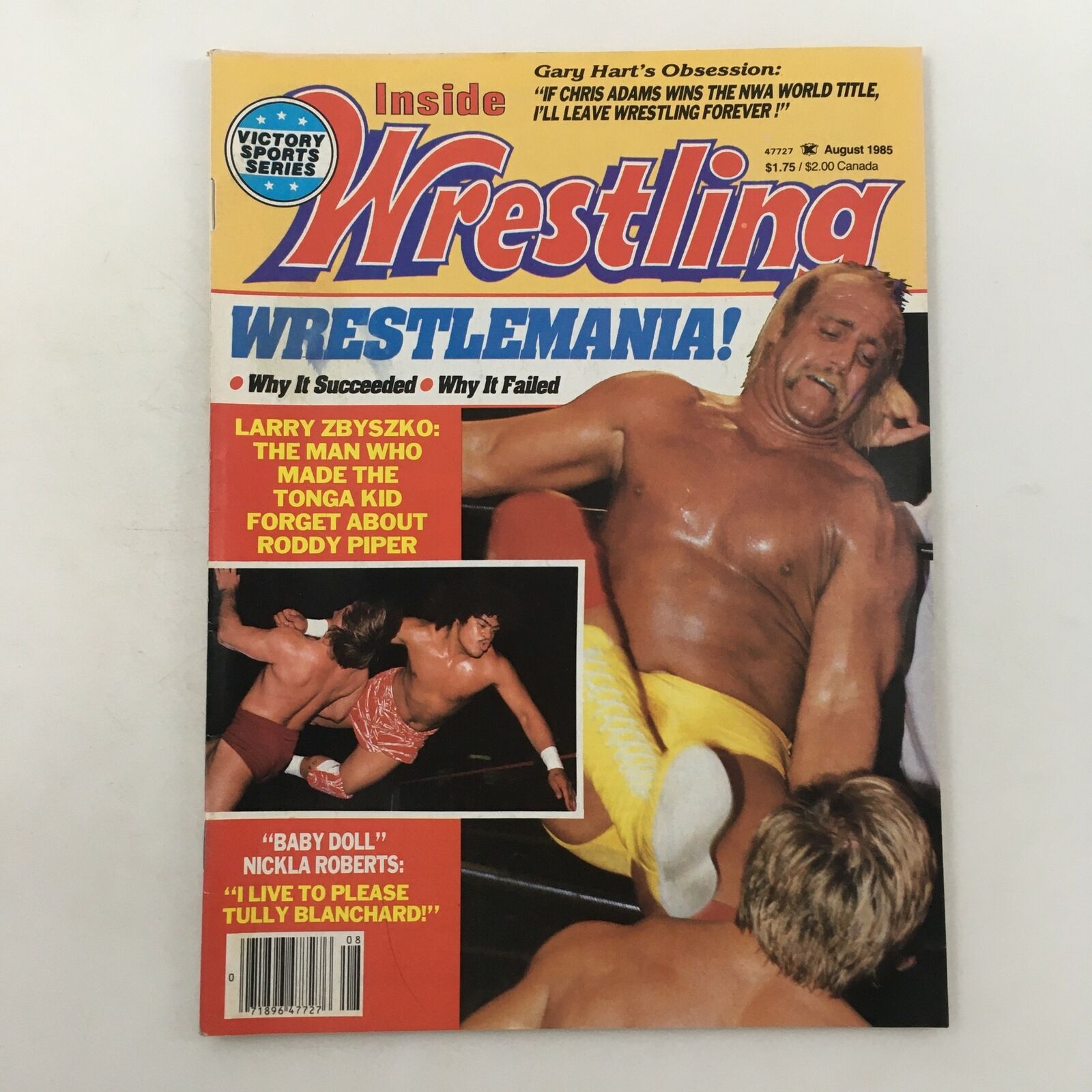 Inside Wrestling Magazine August 1985 Hulk Hogan and Larry Zbyszko, No Label