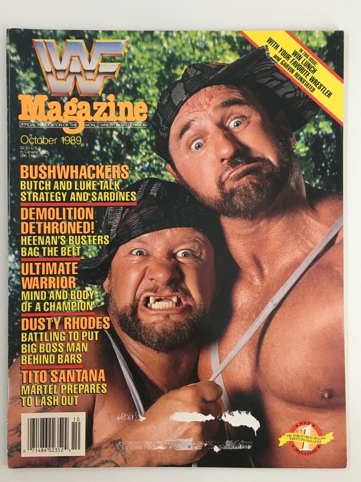 VTG WWF Magazine October 1989 Bushwhackers Butch and Luke and Dusty Rhodes