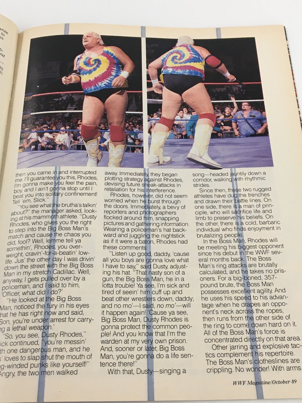 VTG WWF Magazine October 1989 Bushwhackers Butch and Luke and Dusty Rhodes