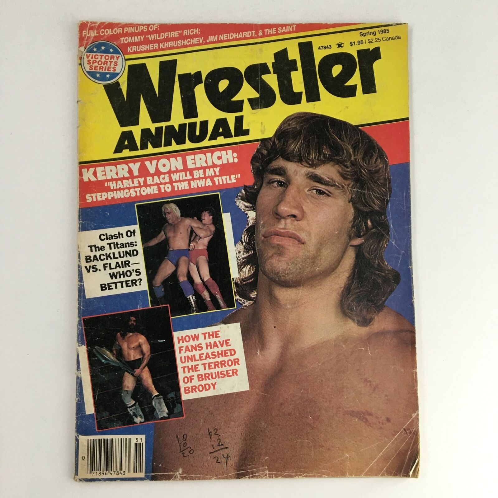 Wrestler Annual Spring 1985 Kerry Von Erich, Bob Backlund, Ric Flair,