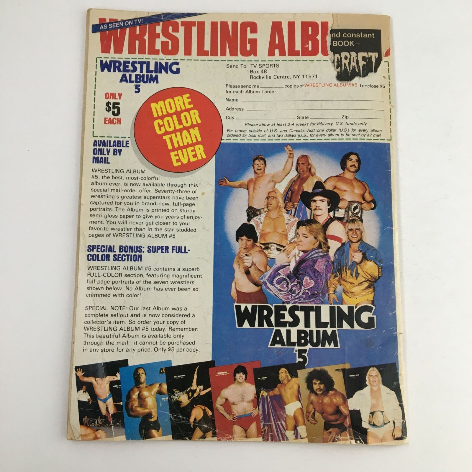 Wrestler Annual Spring 1985 Kerry Von Erich, Bob Backlund, Ric Flair,