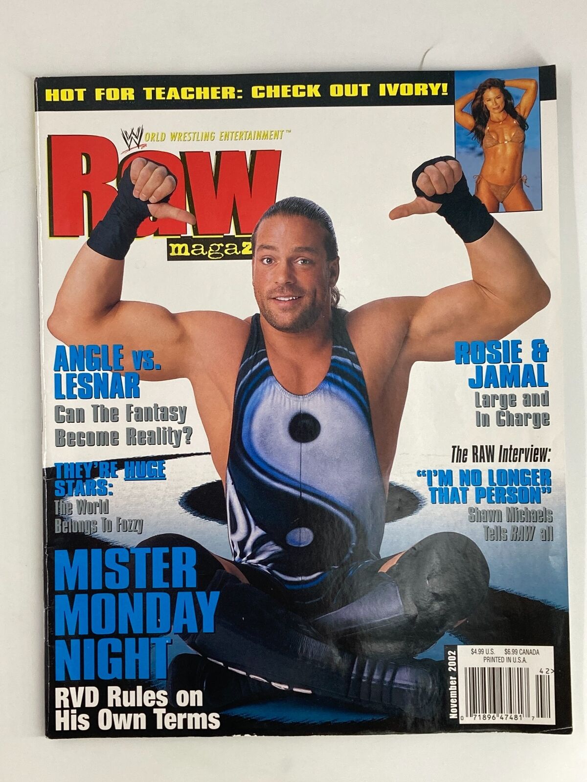 WWE Raw Magazine November 2002 Rob Van Dam Mister Monday Night w Poster No Label