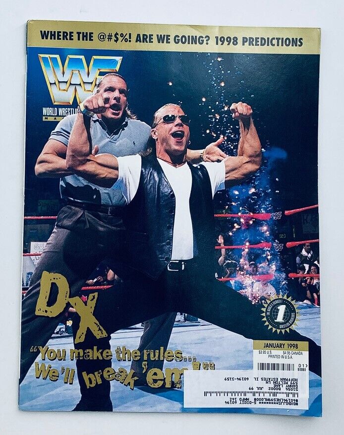 WWF World Wrestling Federation Magazine January 1998 Shawn Michaels w Poster