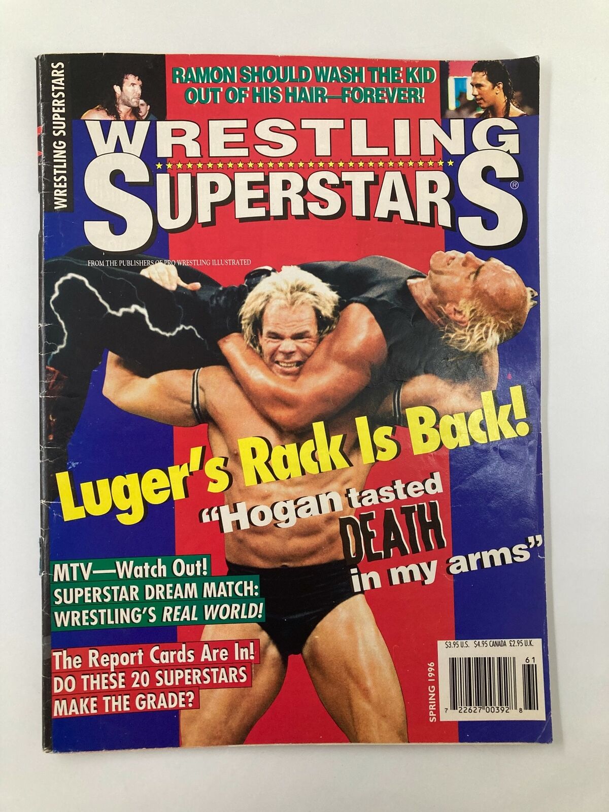 Wrestling Superstars Spring 1996 Lex Luger and Hulk Hogan No Label