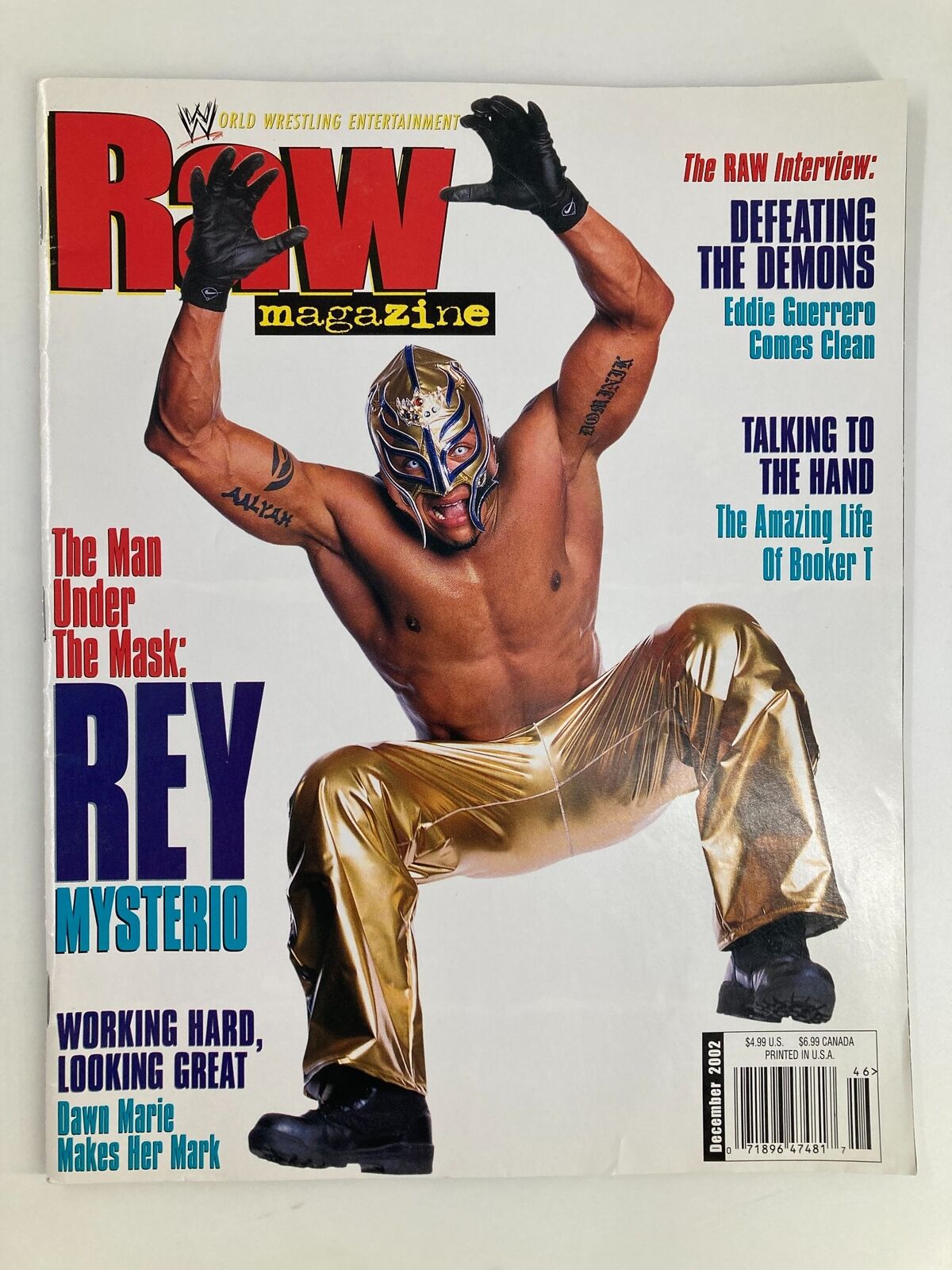 WWE Raw Magazine December 2002 Rey Mysterio The Man Under Mask w Poster No Label