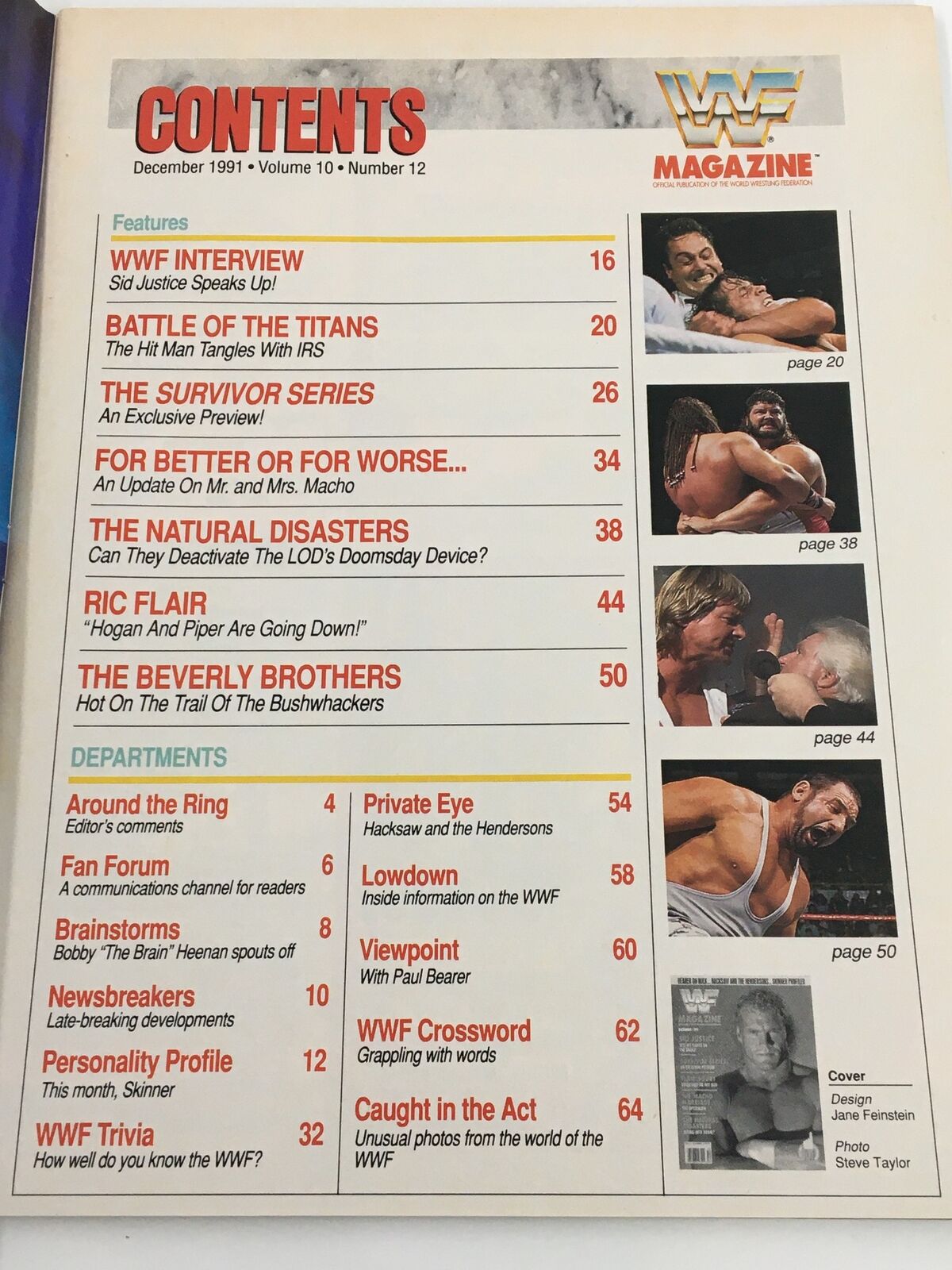 VTG WWF Magazine December 1991 Sid Justice, Ric Flair's Fury and Macho Marriage