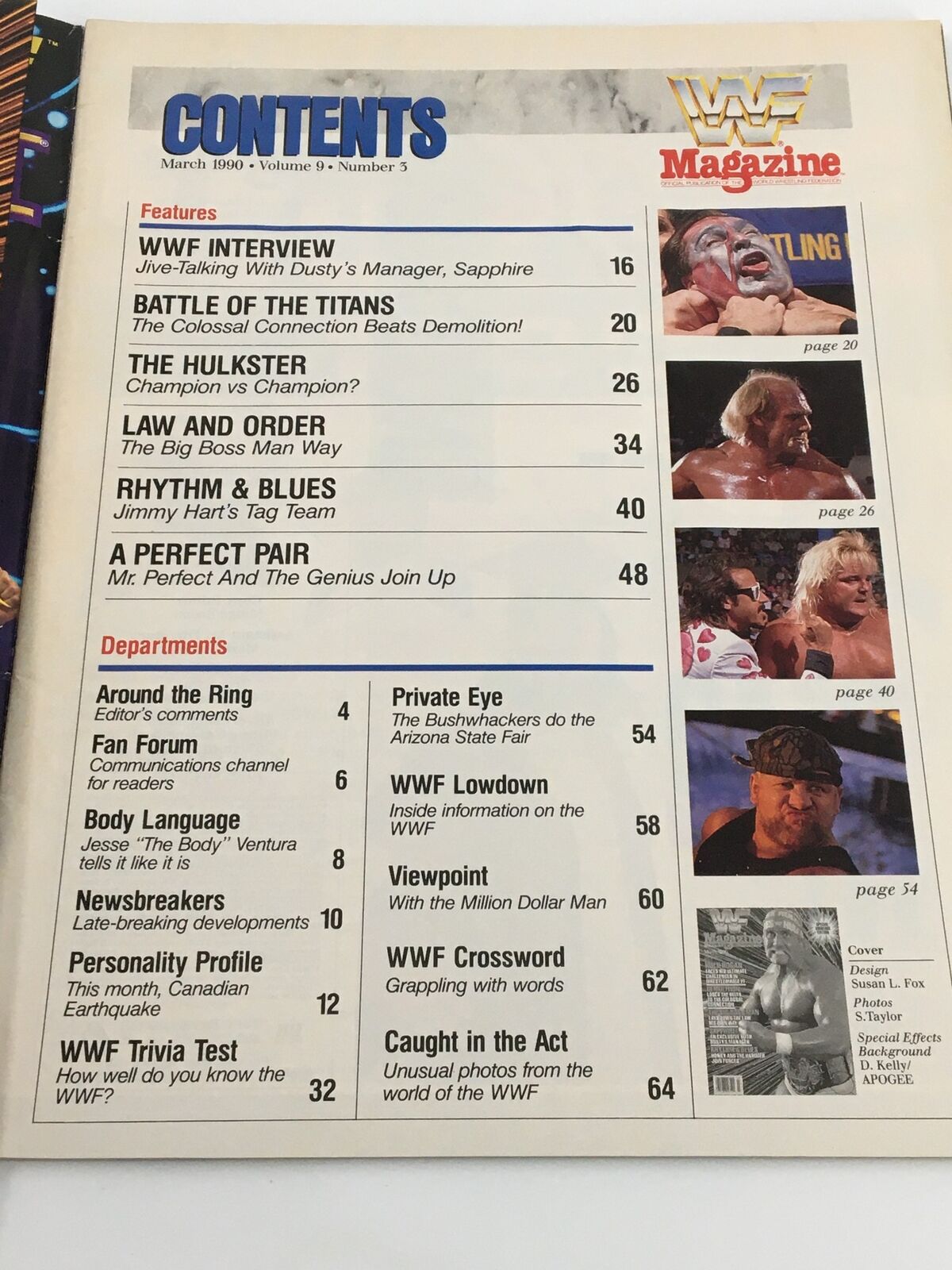 VTG WWF Magazine March 1990 Hulk Hogan, The Bug Boss Man and The Hammer