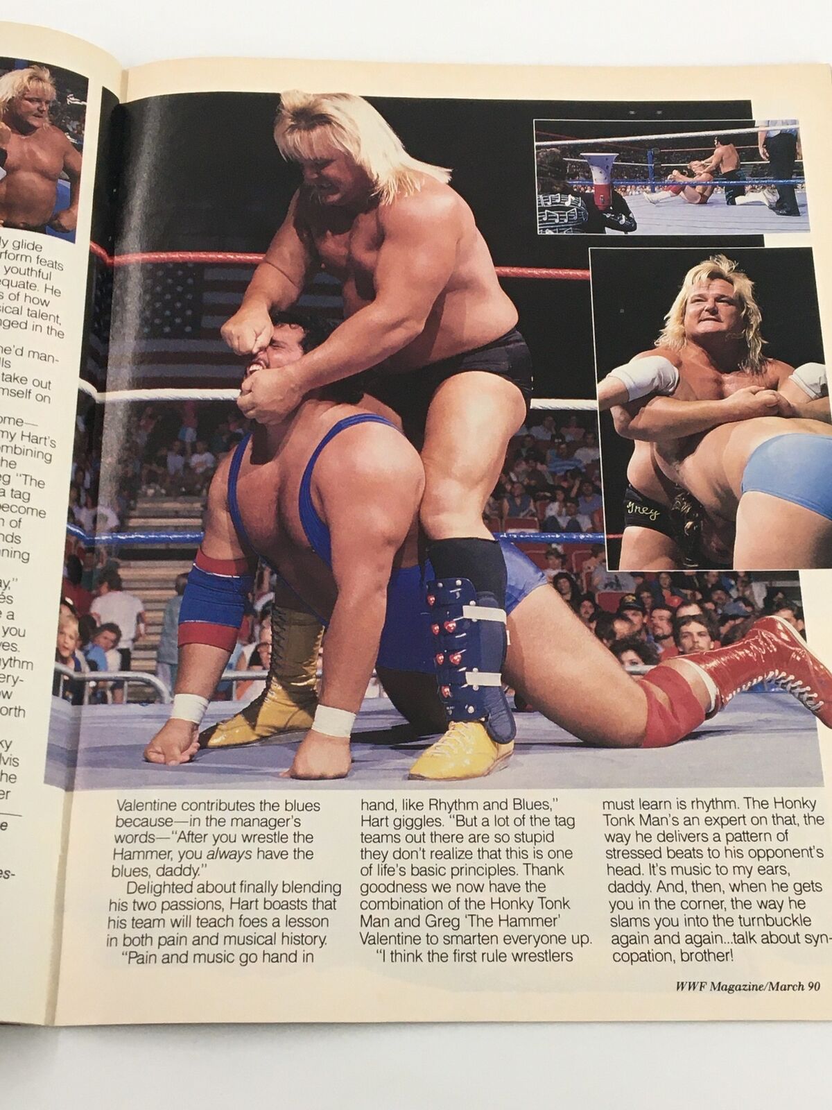 VTG WWF Magazine March 1990 Hulk Hogan, The Bug Boss Man and The Hammer