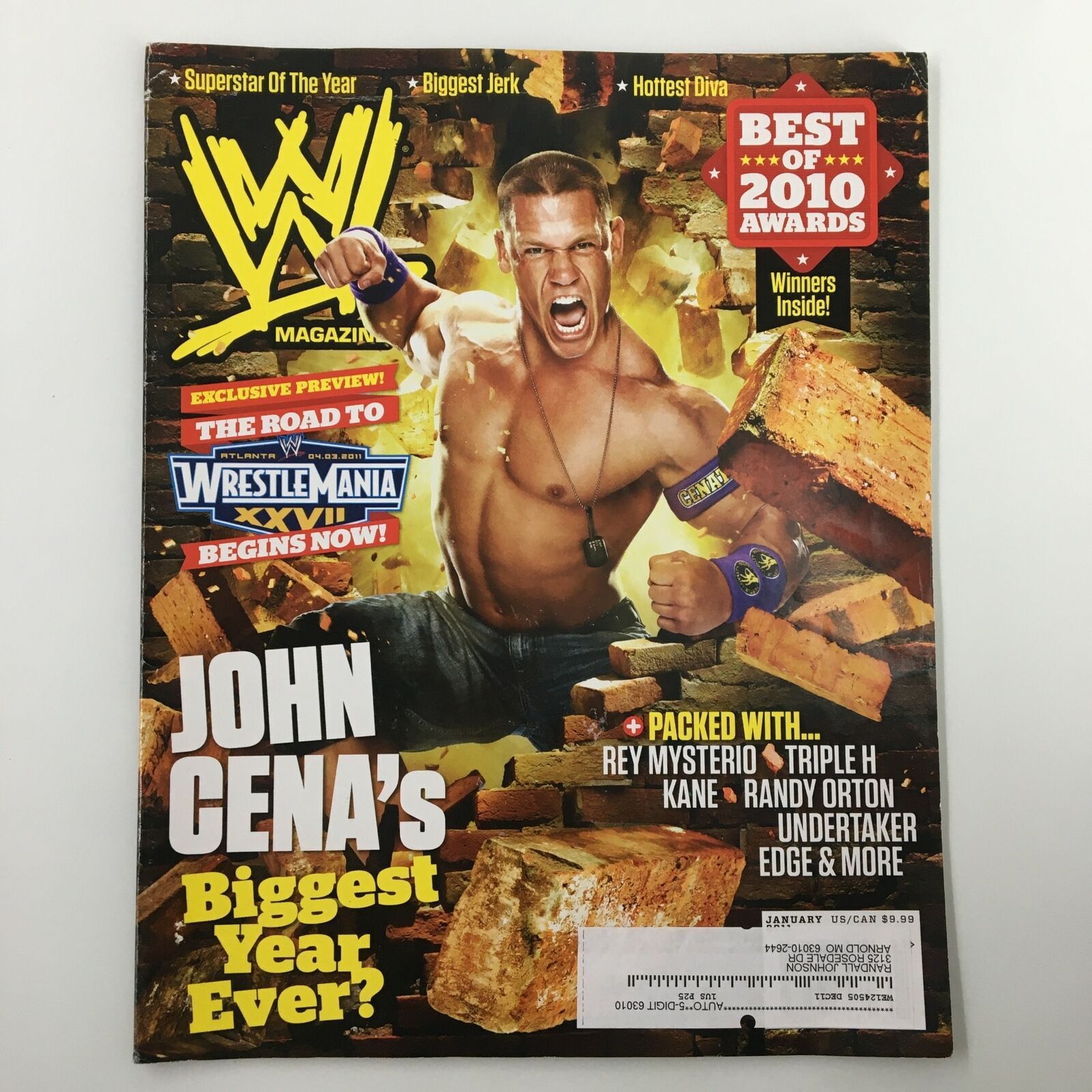 WWE Magazine January 2011 John Cena, Randy Orton, Rey Mysterio & Triple H