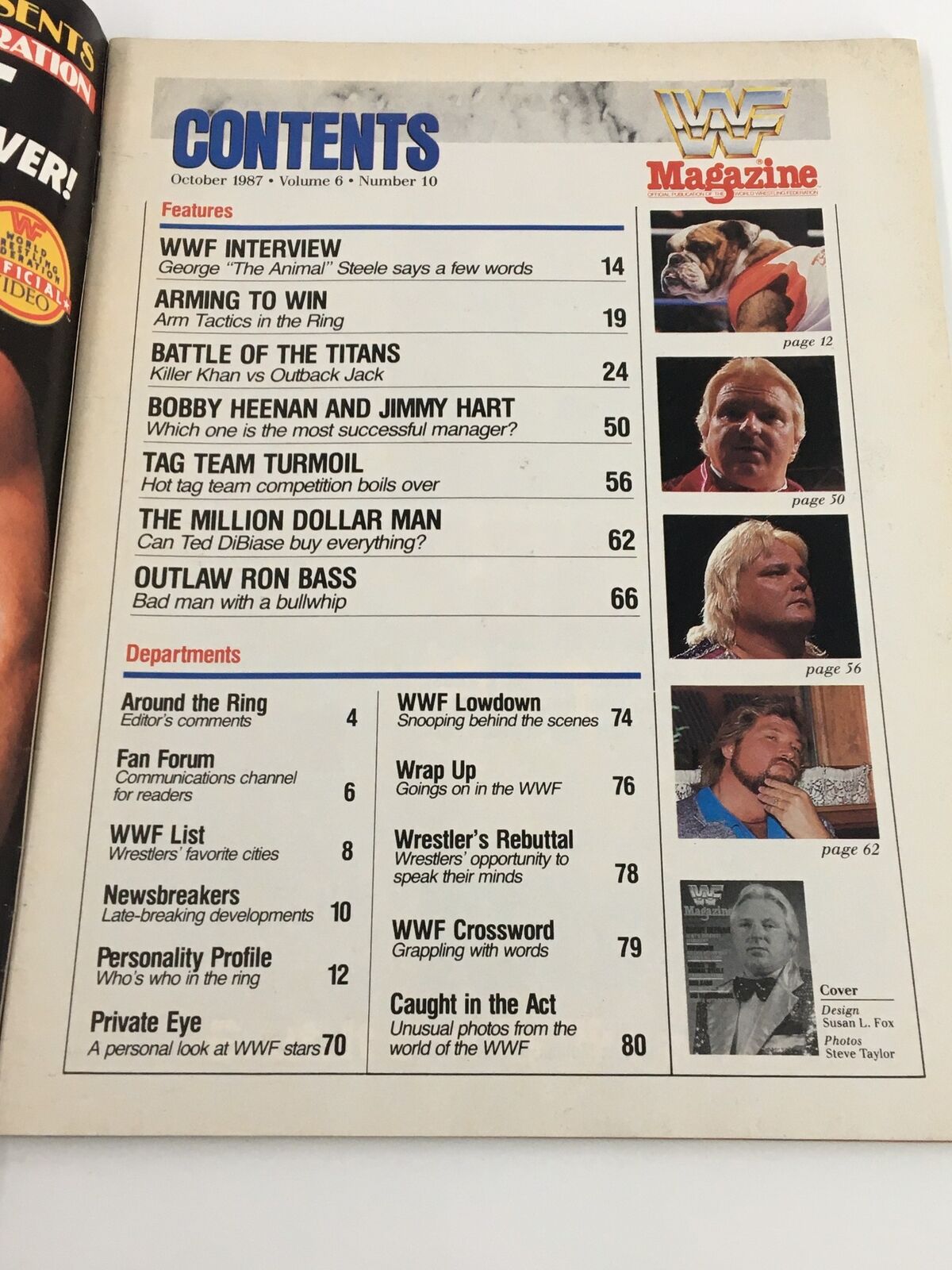 VTG WWF Magazine October 1987 Bobby Heenan, Ted Dibiase and The Animal