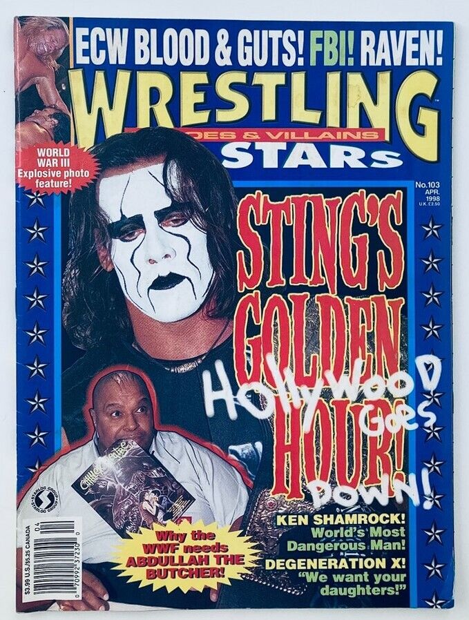 Wrestling All-Stars Magazine April 1998 Sting, Abdullah the Butcher No Label