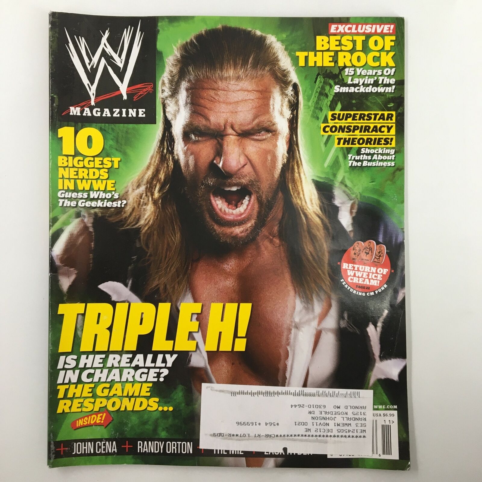 WWE Magazine November 2011 The Game Responds Triple H, John Cena and Randy Orton