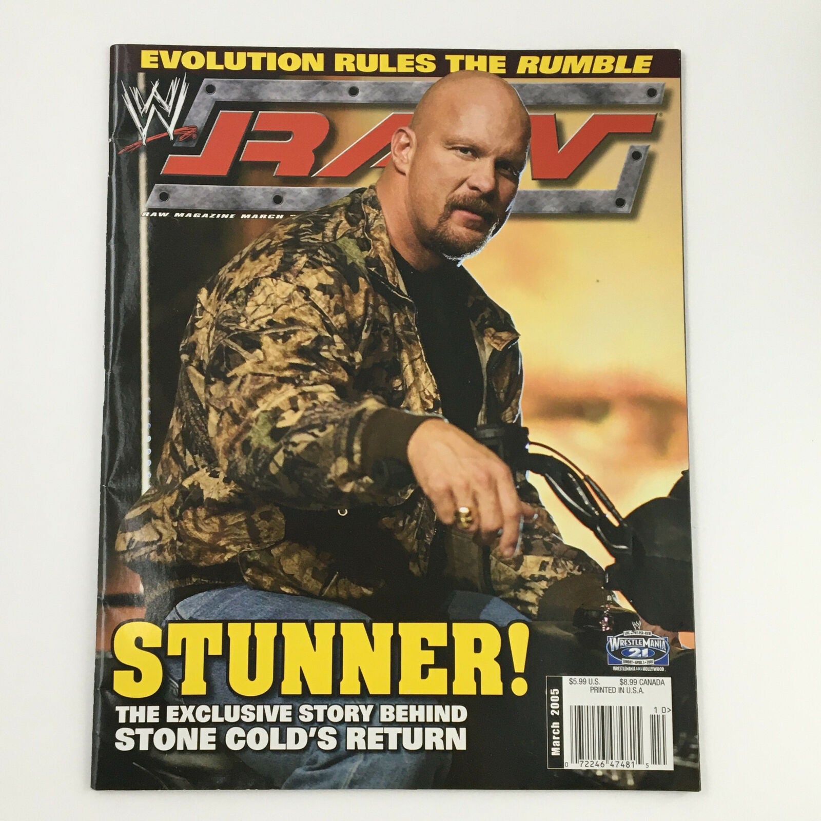 WWE Raw Magazine March 2005 Stone Cold Steve Austin's Return, No Label