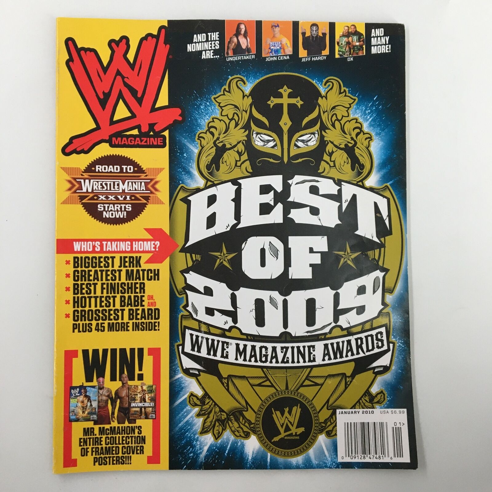 WWE Magazine January 2010 The Undertaker, John Cena, DX & Jeff Hardy No Label