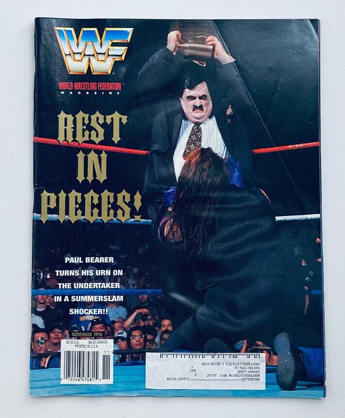 WWF World Wrestling Federation Magazine November 1996 The Undertaker w Poster