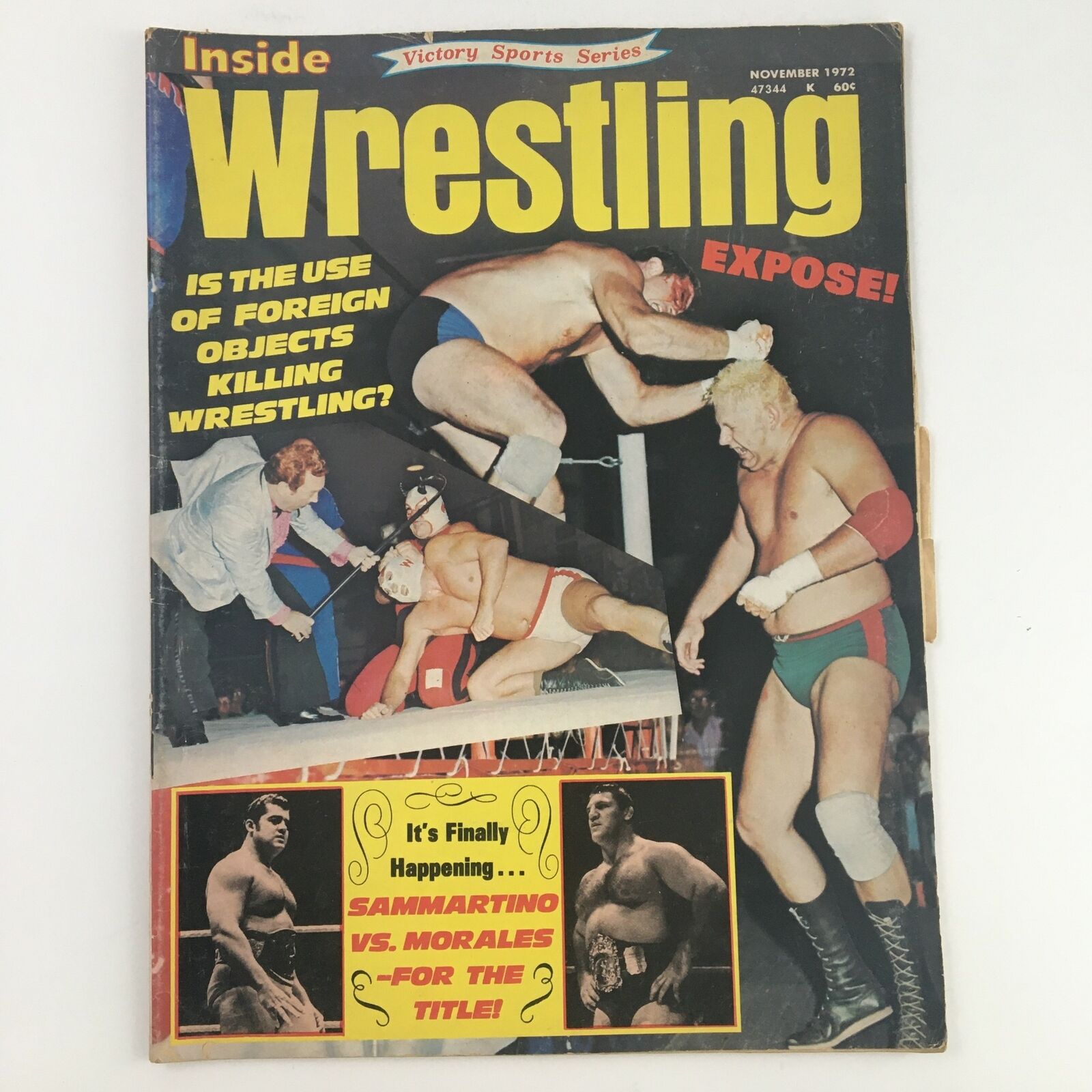 Inside Wrestling Magazine November 1972 Bruno Sammartino vs Morales No Label