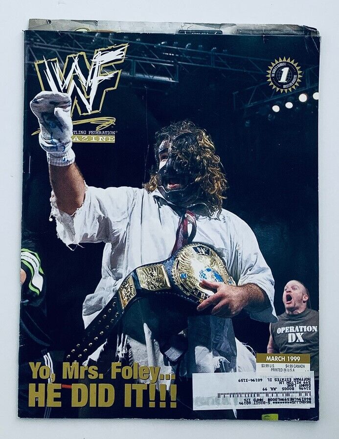 WWF World Wrestling Federation Magazine March 1999 Mick Foley Cover w Poster