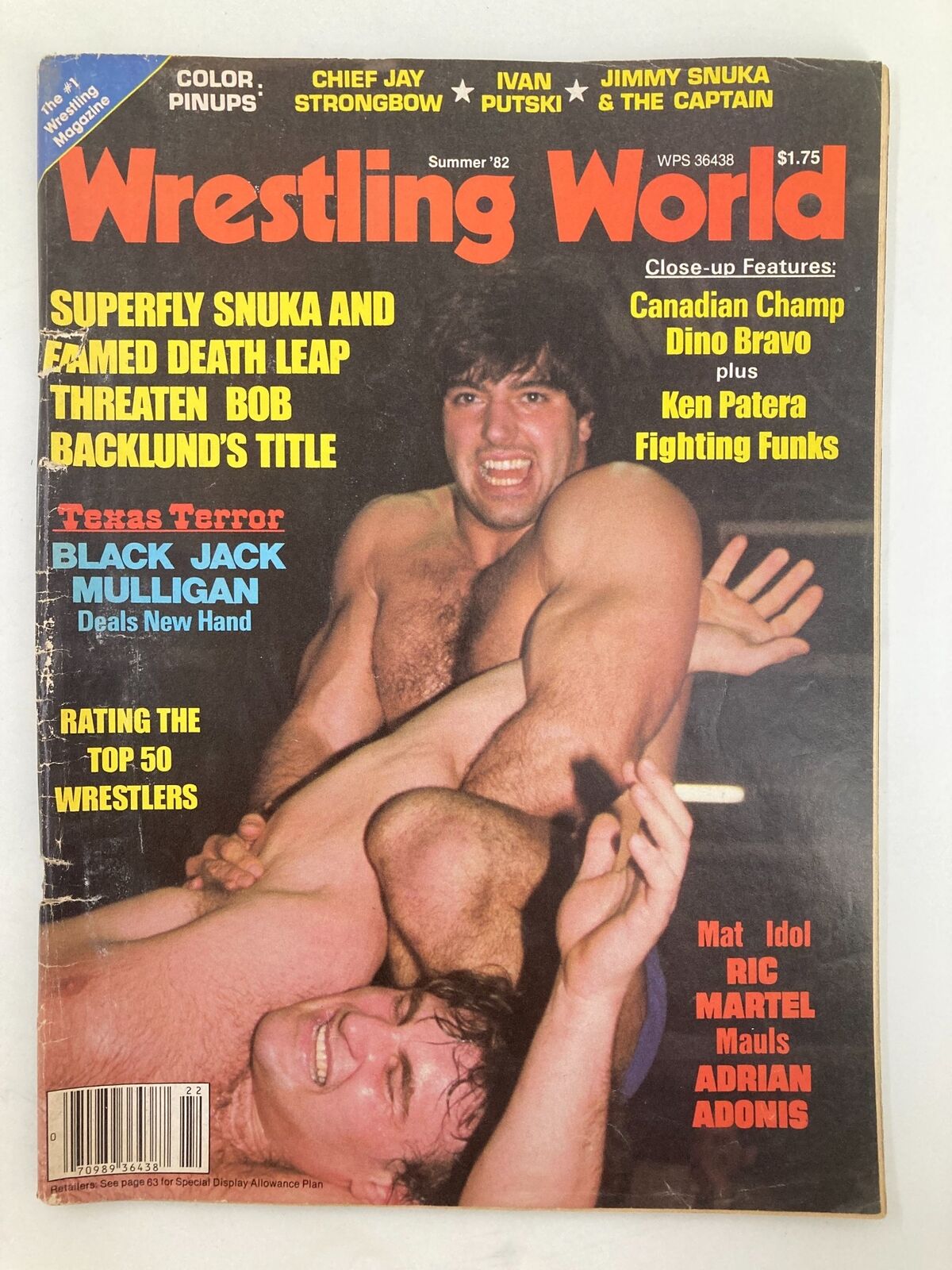 VTG Wrestling World Magazine Summer 1982 Jimmy Snuka & Bob Backlund w Poster