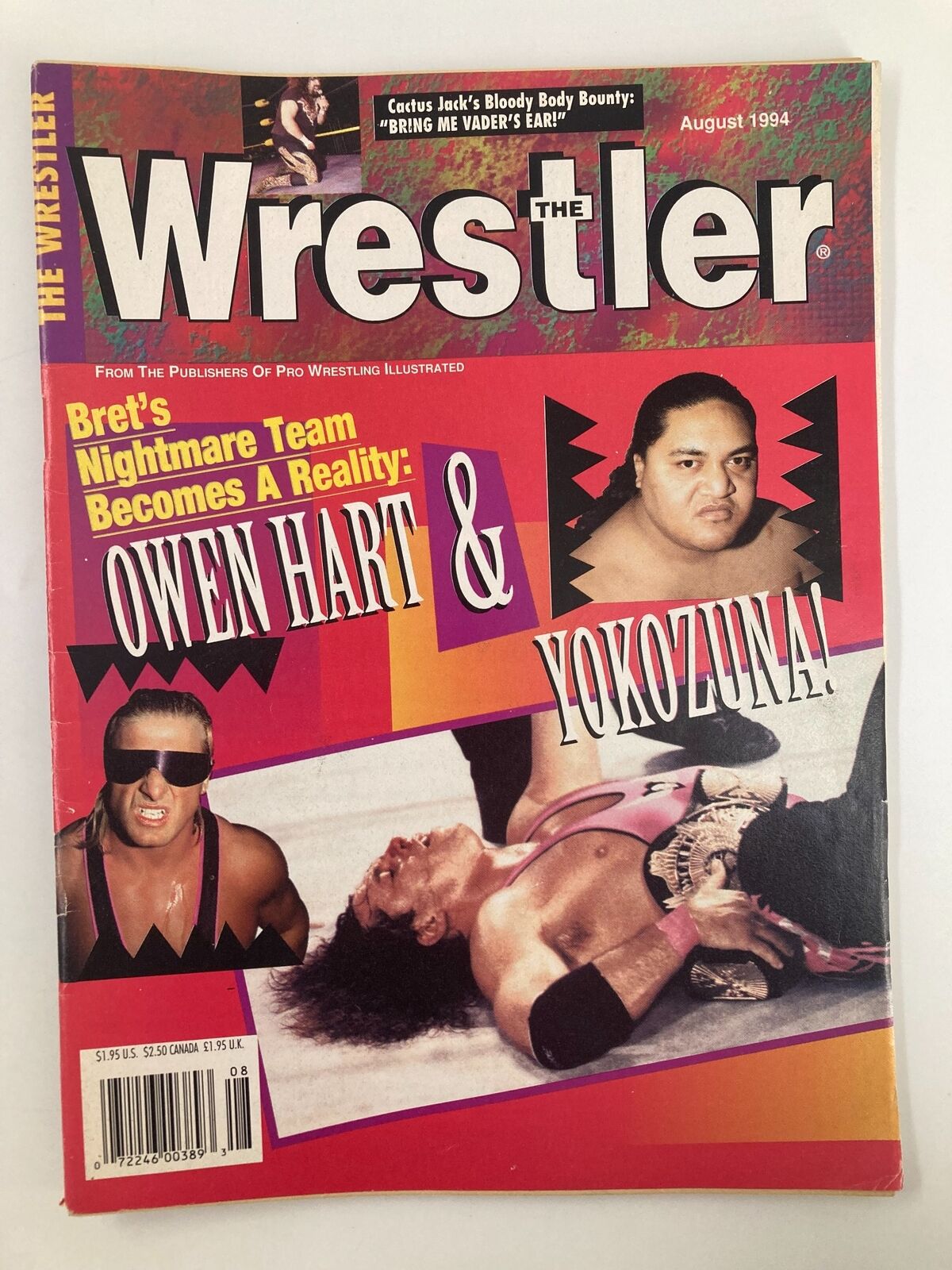 The Wrestler Magazine August 1994 Owen Heart and Yokozuna No Label