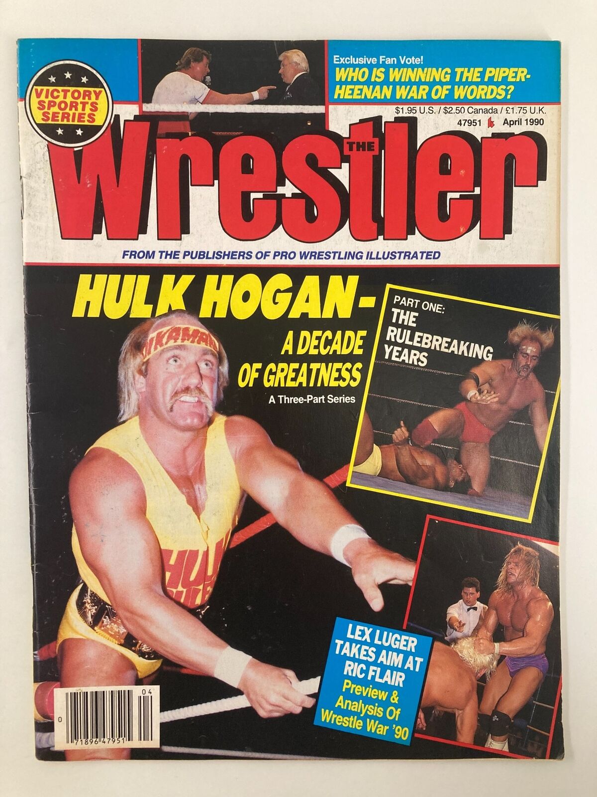 The Wrestler Magazine April 1990 Hulk Hogan A Decade of Greatness No Label