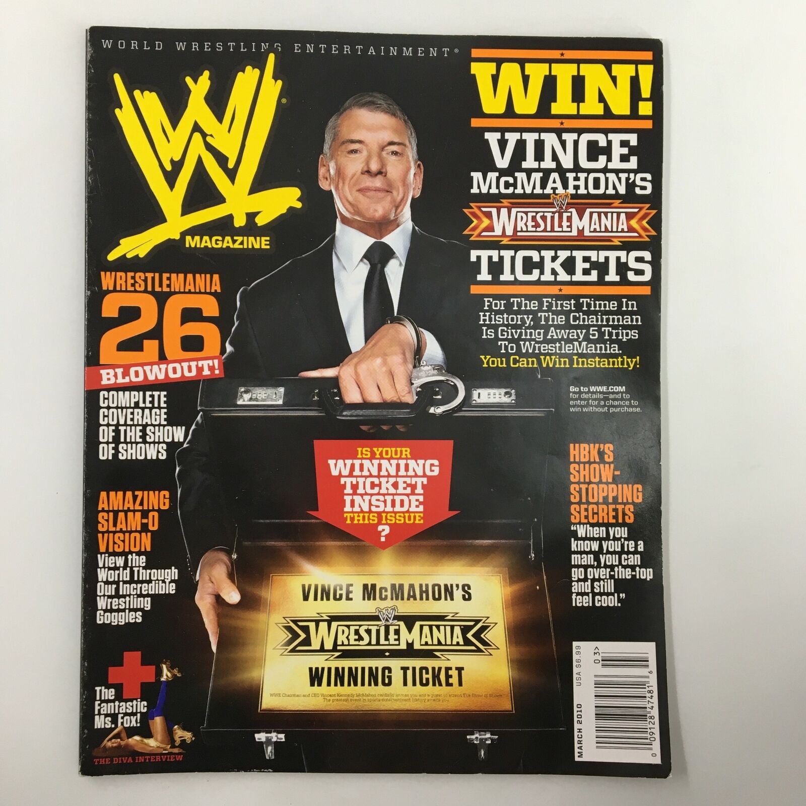 WWE Magazine March 2010 Vince McMahon, The Fantastic Ms. Fox No Label