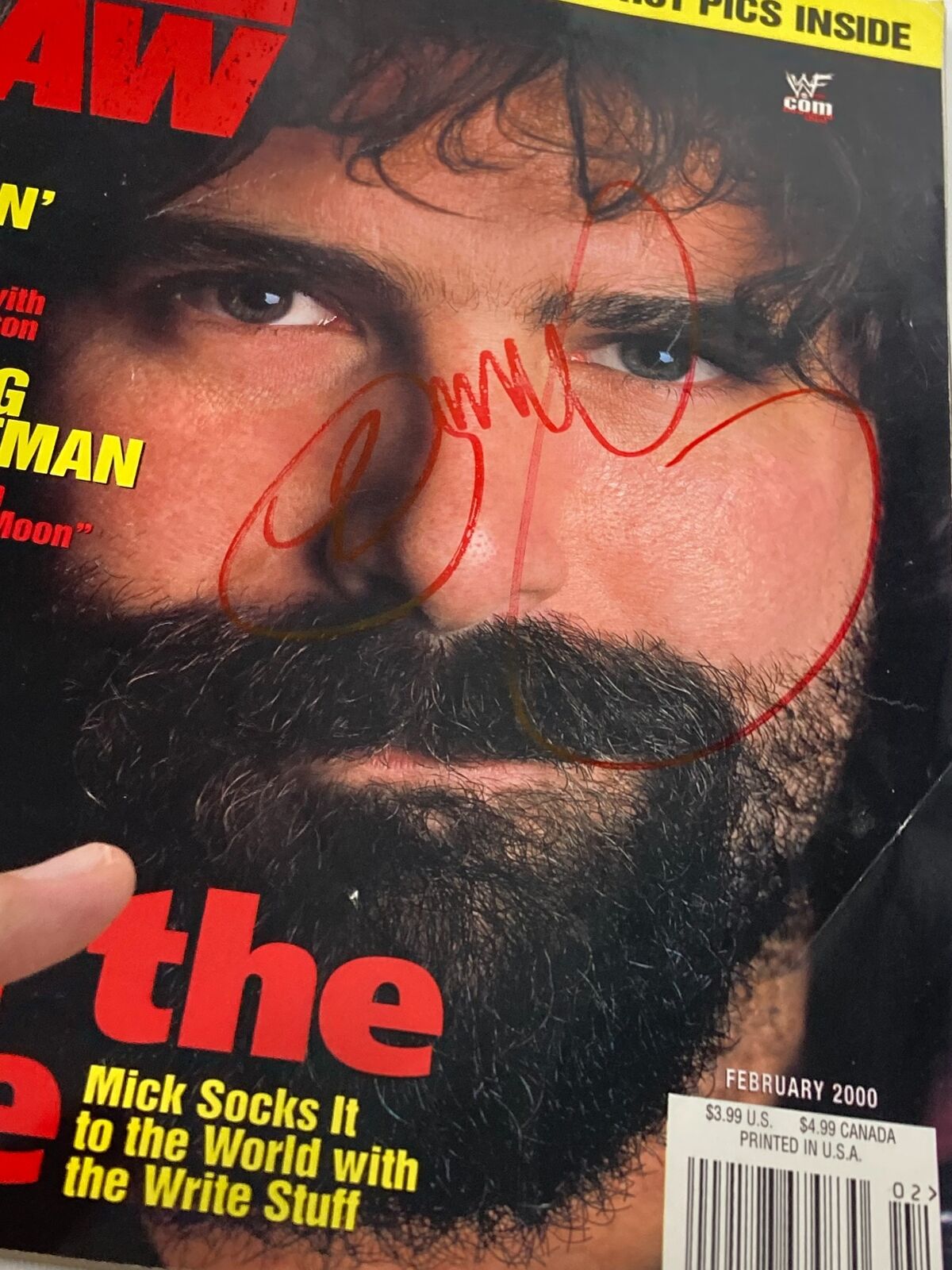 WWF Raw Magazine February 2000 Mick Foley No Poster Signed / Autographed