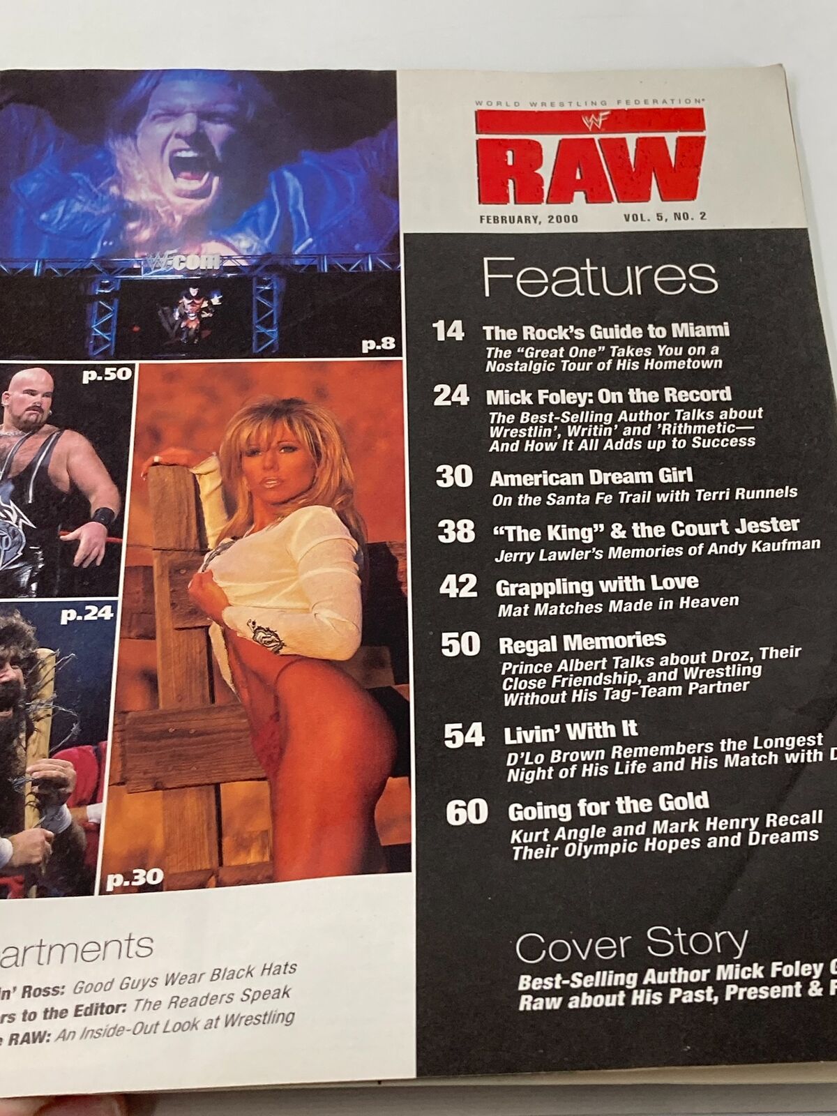 WWF Raw Magazine February 2000 Mick Foley No Poster Signed / Autographed