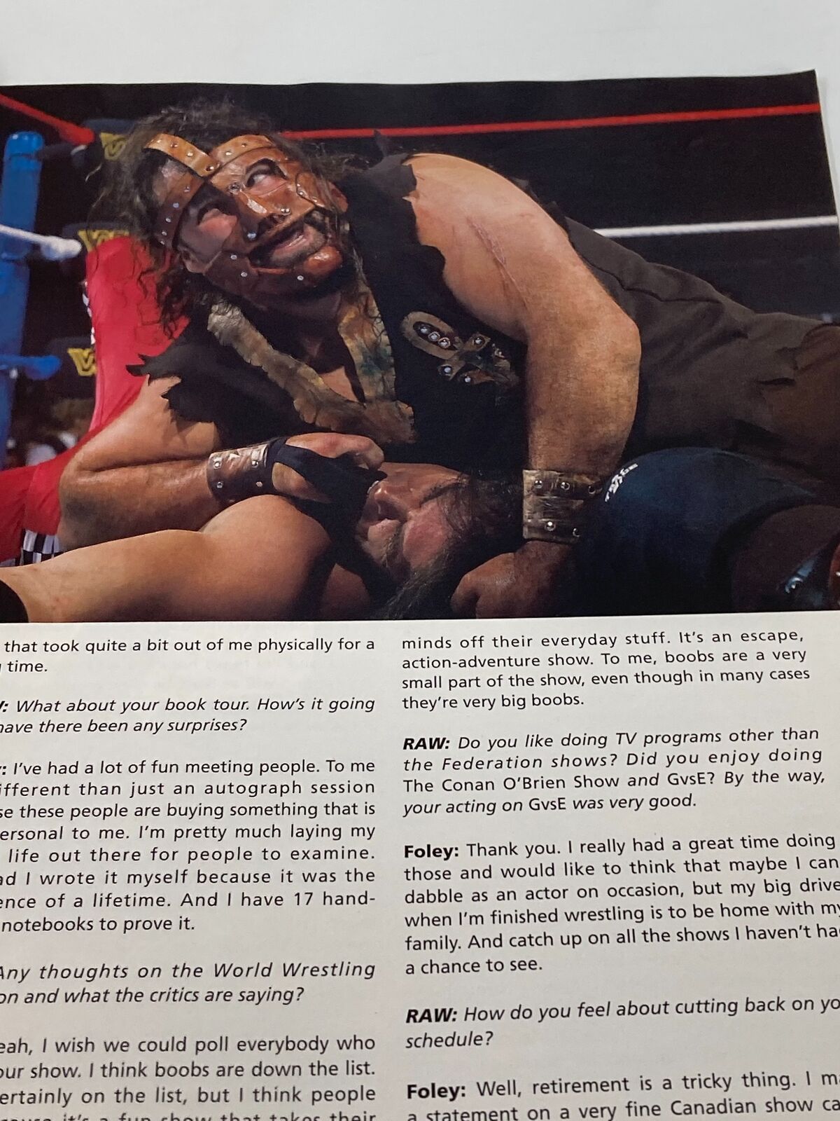 WWF Raw Magazine February 2000 Mick Foley No Poster Signed / Autographed