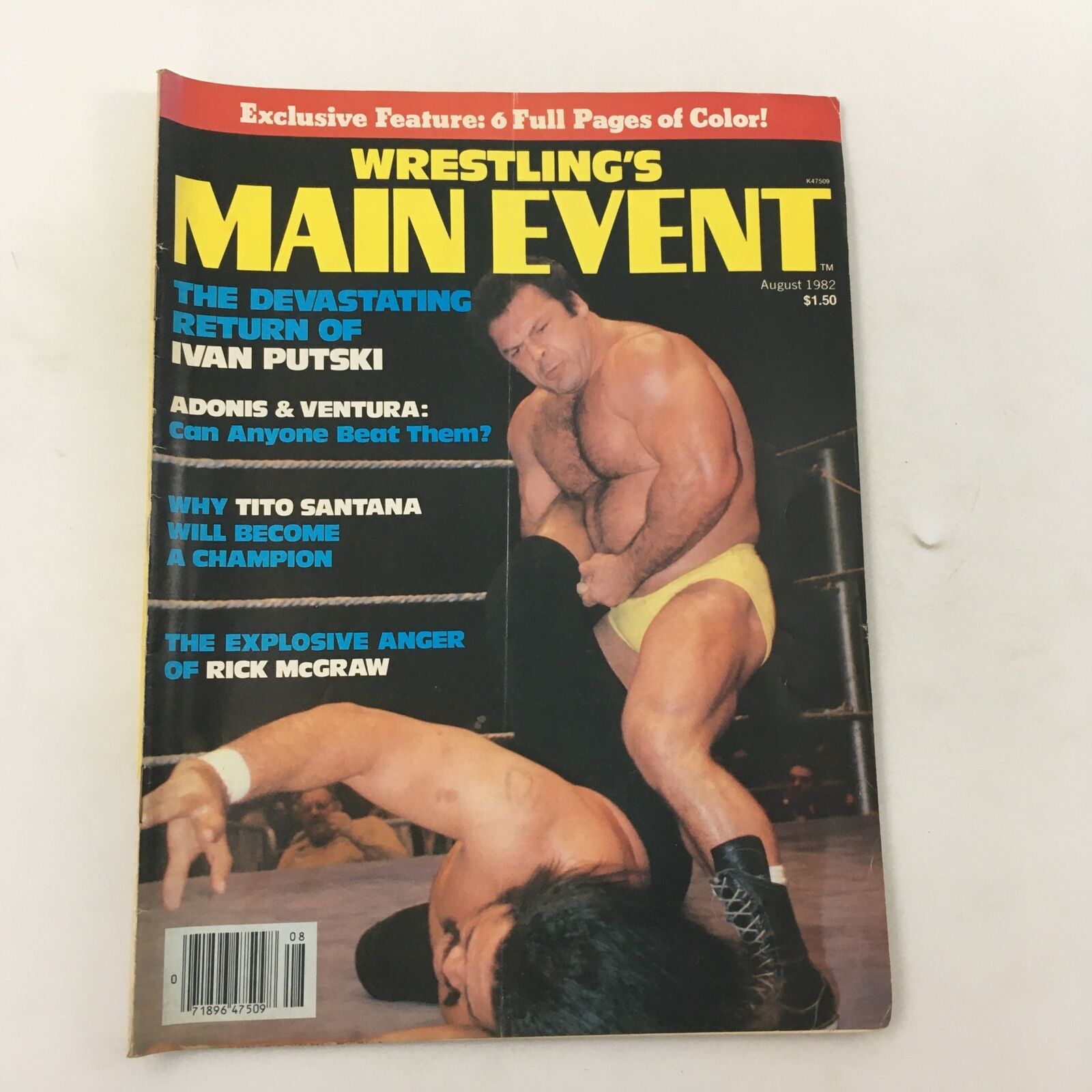 Wrestling's Main Event Magazine August 1982 Ivan Putski Return, Adonis & Ventura