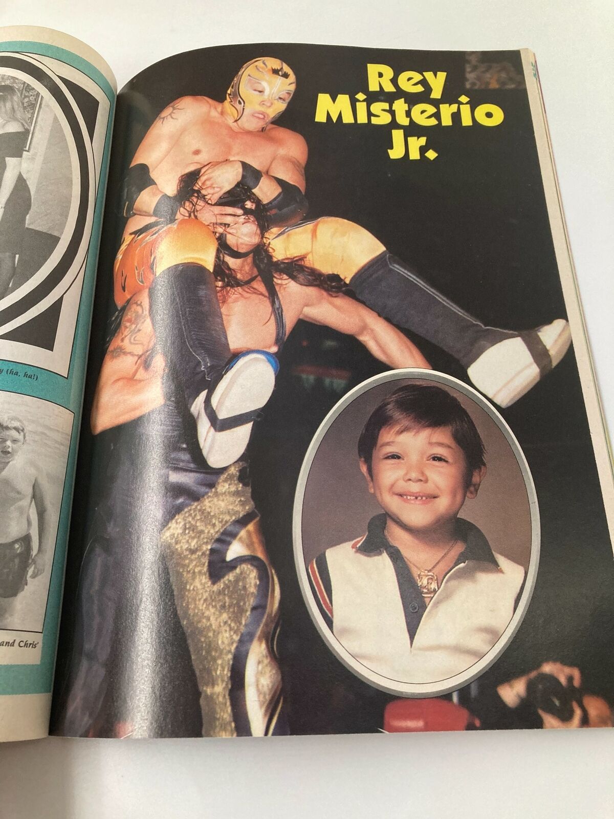 Page from The Wrestler Presents Summer 1998 featuring iconic wrestler Rey Misterio Jr. in action, capturing the spirit of wrestling.