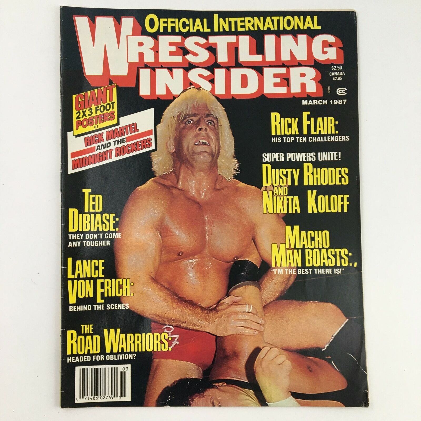 Wrestling Insider Magazine March 1987 Rick Martel Ted DiBiase No Label