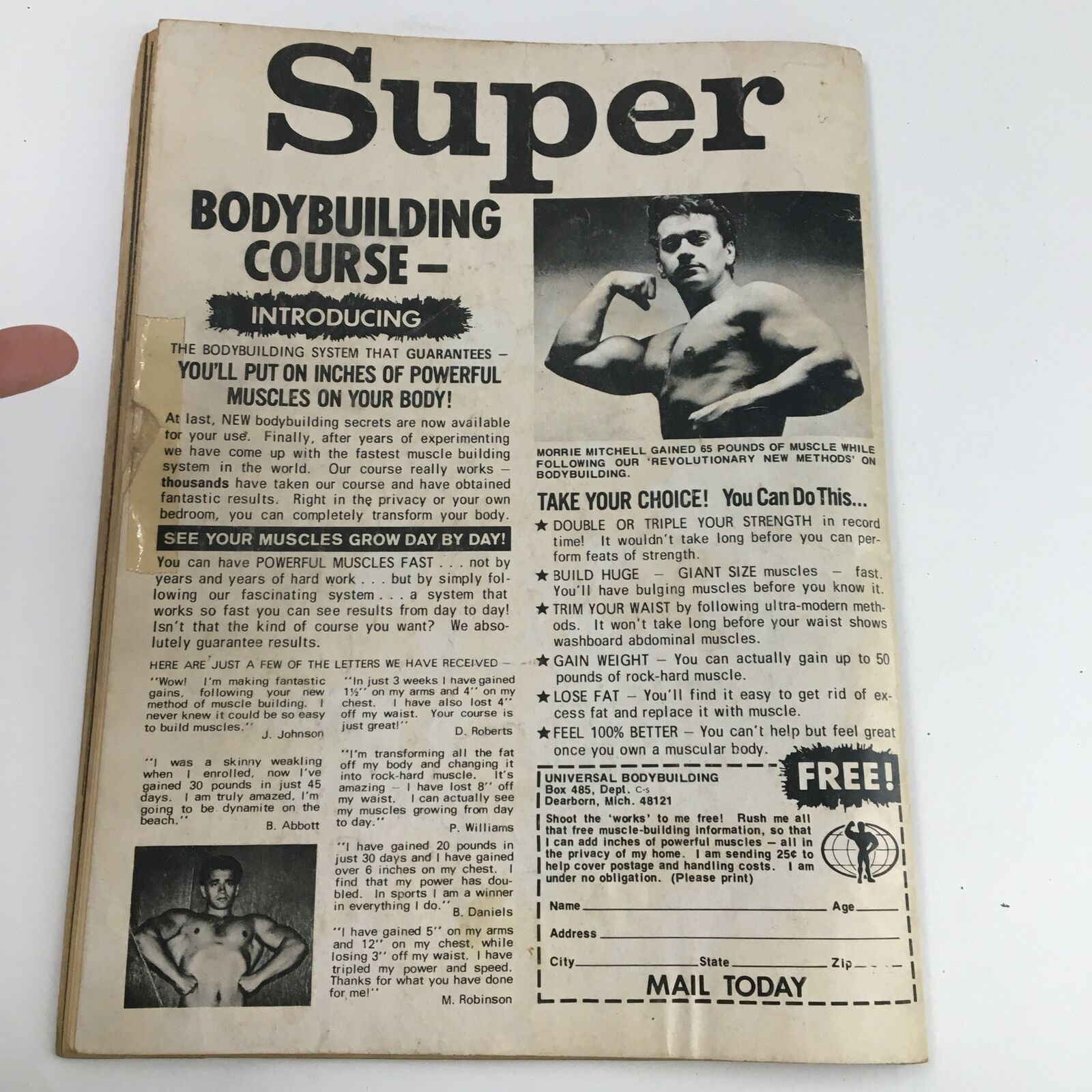 Wrestling Monthly Magazine December 1972 Carpenter and Robert, No Label