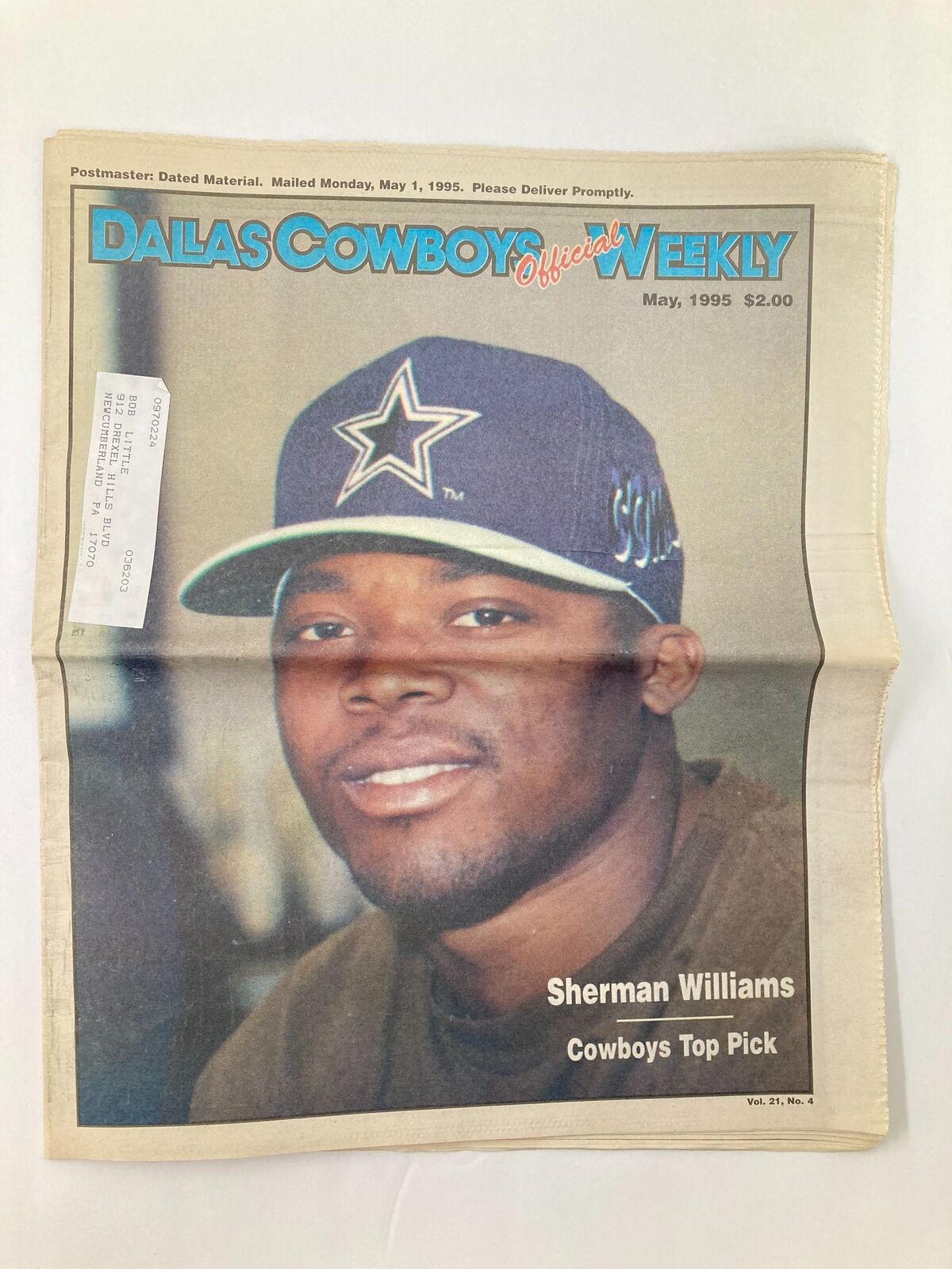 Dallas Cowboys Weekly Newspaper May 1995 Vol 21 #4 Sherman Williams