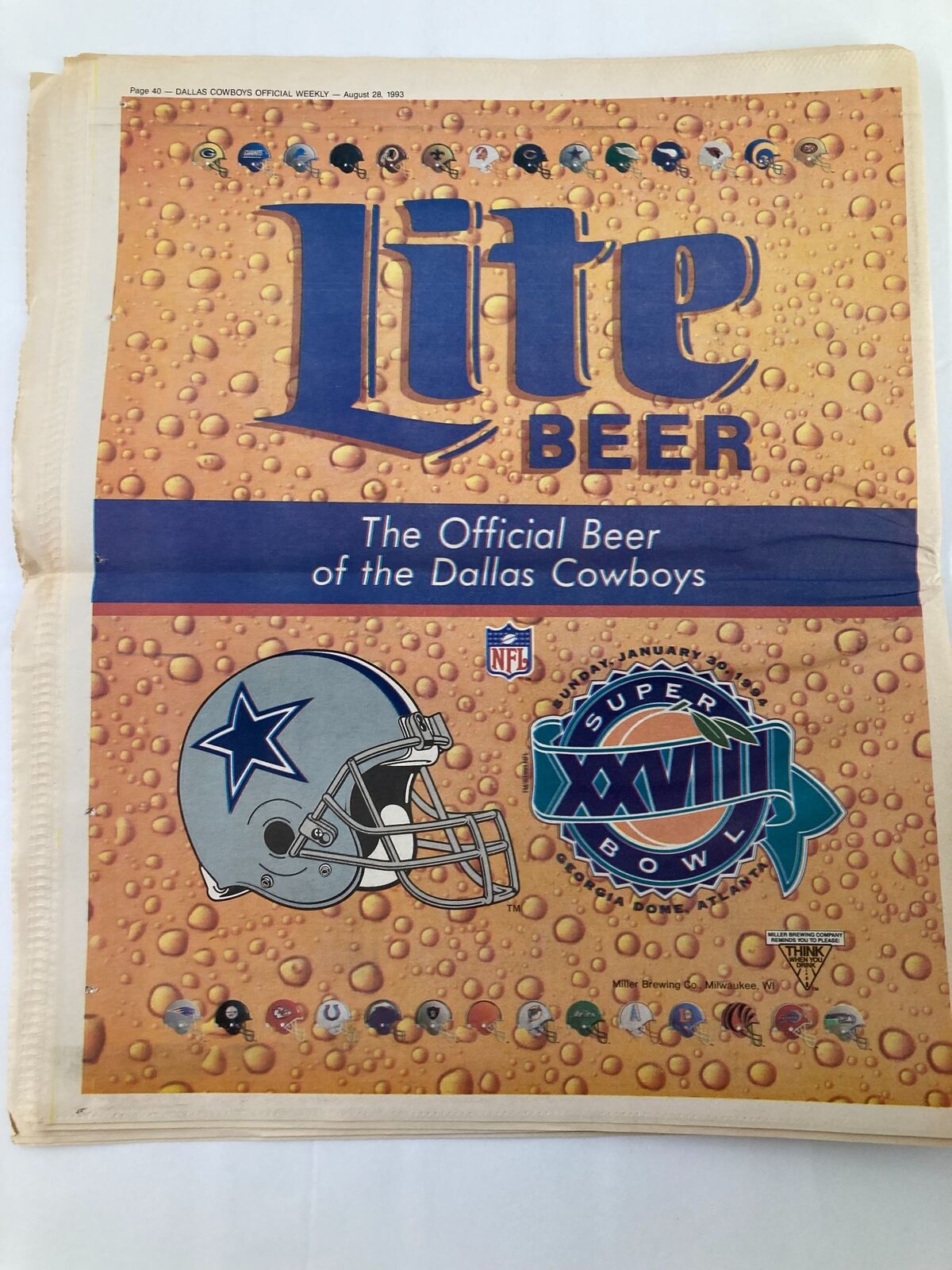 Dallas Cowboys Weekly Newspaper August 28 1993 Vol 19 #10 Kevin Williams